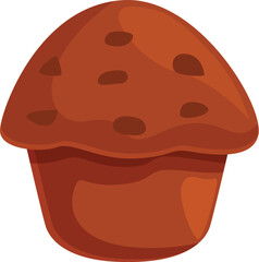 Poster - Delicious chocolate chip muffin sitting on white background