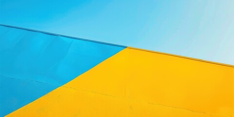 Poster - Abstract blue and yellow painted wall background.