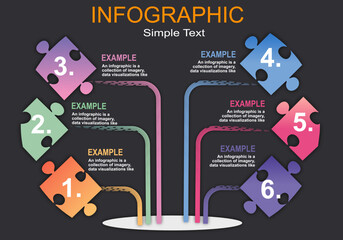 Poster - infographic vector illustration with bars graph arranged by height showing growth in stages for pres