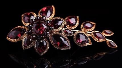 Elegant vintage hair accessory with red gem details, perfect for adding sophistication to any hairstyle or special occasion.