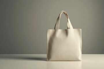 White tote bag without words isolated on background. Mock up. Generative ai.