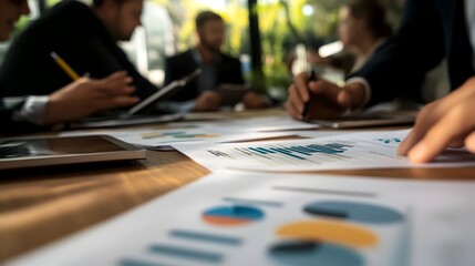 Poster - Group of Professionals Analyzing Financial Data and Strategizing for Business Growth in Corporate Meeting Room Setting