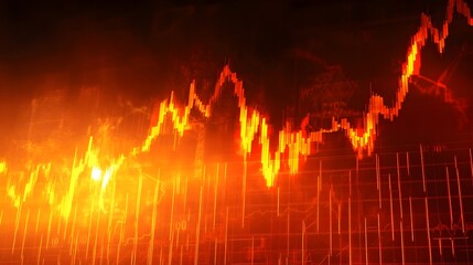 Poster - fluctuating financial chart displaying market trends economic insights and investment opportunities