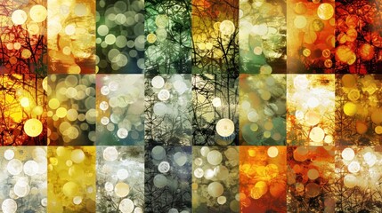 Poster - Abstract Autumnal Tree Branches with Bokeh.