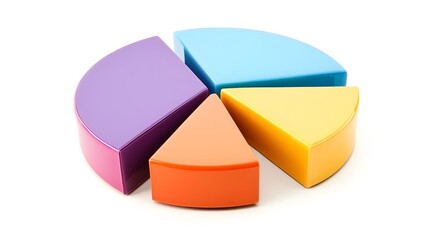 Poster - Detailed colorful pie chart diagram showcased on a clean white background highlighting data analytics and business reporting concepts in a minimalist and visually appealing way