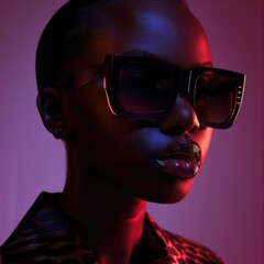 A young woman poses in big sunglasses, showcasing contemporary style and elegance in a headshot that emphasizes her trendy look.