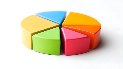 Poster - Detailed Vibrant Colorful Pie Chart Infographic Isolated on Clean White Background for Data Visualization and Analytics Presentation