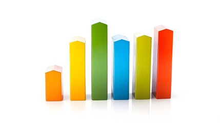 Poster - Detailed bar graph depicting financial growth and performance metrics isolated on a clean white background  This data visualization represents business analytics accounting investment trends