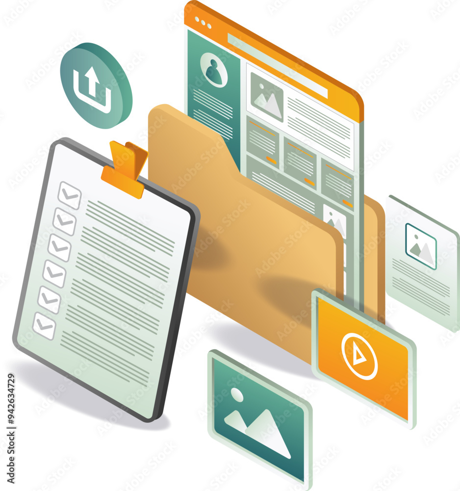 Data Storage Folder for Computers Stock Vector | Adobe Stock