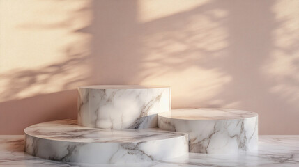 Fototapete - Marble podium Background with Generative Ai. 