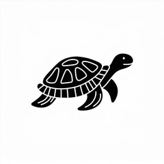 turtle black icon isolated on white