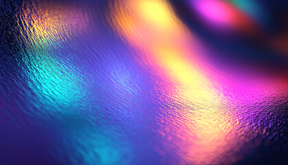 Wall Mural - Shiny reflection on wet dark night, bright colors glow generated by AI