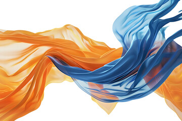 Sticker - wavy fabric on a white background 3d rendering