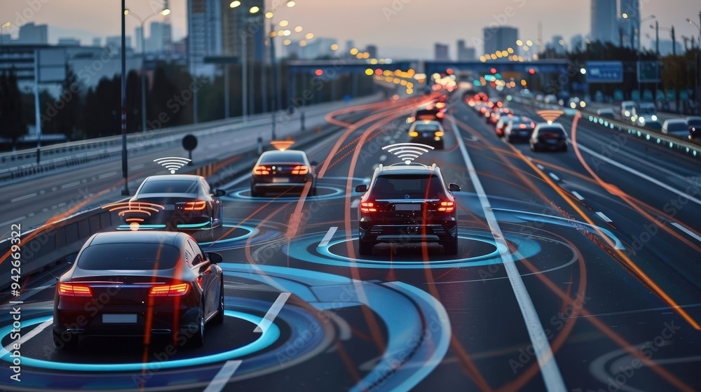 Autonomous Vehicles On Smart Highways Depicting The Future Of