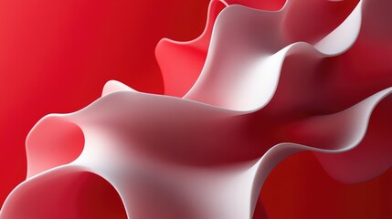 Poster - Abstract three dimensional shape on a red backdrop