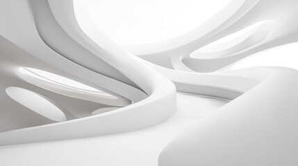 Poster - Abstract Modern White Architectural Background 3D Render Illustration