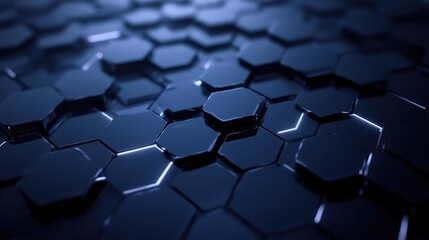 Poster - Abstract hexagon backdrop featuring a technological polygonal design with a focus on digital futuristic minimalism