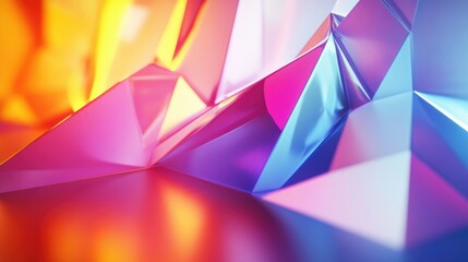 Poster - Bright luminous 3D backdrop featuring geometric forms a 3D illustration and rendering