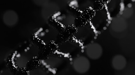 Poster - Black colored DNA chain