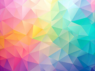Poster - Prismatic Geometry: A vibrant spectrum of triangles forms a mesmerizing abstract background, ideal for modern and creative projects. 