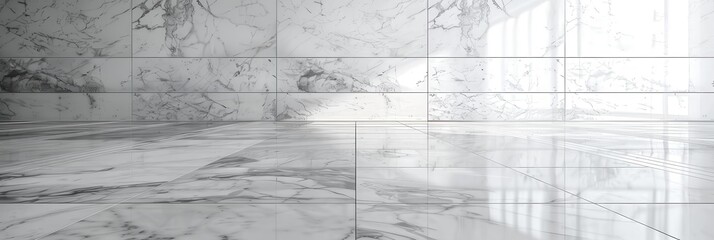 Wall Mural - White Marble Floor. Stunning Background Design for Interior Flooring and Product Display