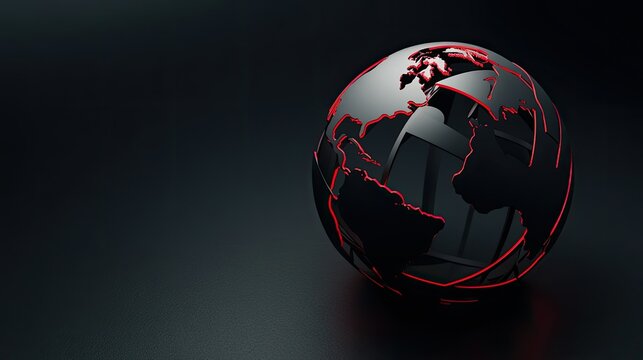 Abstract geometric forms creating a basic globe symbol, representing global unity with a simple and modern design.