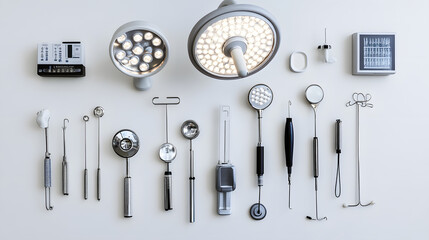 Surgical lighting equipment against white background