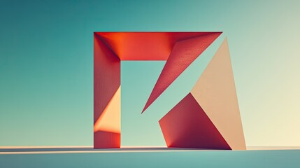 Poster - Minimalist abstract design forming the number 7 with clean lines and shapes, set against a plain backdrop.