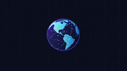 Poster - Simple geometric shapes forming a stylized Earth icon, conveying global connectivity in a sleek and minimalistic style.