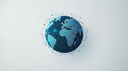 Poster - Simple geometric shapes forming a stylized Earth icon, conveying global connectivity in a sleek and minimalistic style.