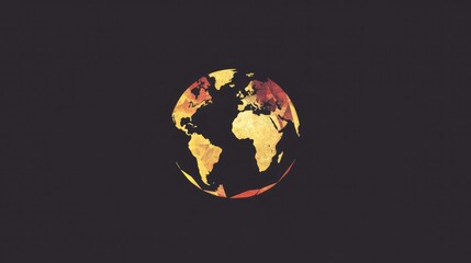 Poster - Simple, intersecting geometric shapes creating a subtle Earth symbol, illustrating global unity in a minimalist design.