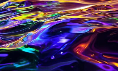 Poster - Explore the mesmerizing fluid motion of vibrant colors flowing seamlessly together in a stunning abstract art display. Generative AI