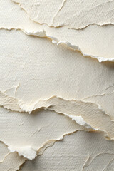 Poster - torn paper texture: abstract art with ripped white paper on beige background.