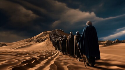 Moses leads the Jews the land of Canaan