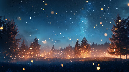 Wall Mural - fireworks over the city