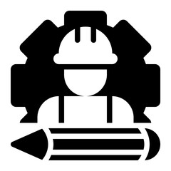 Sticker - civil engineering, civil engineer, engineer, architect, project manager, contractor solid or glyph icon