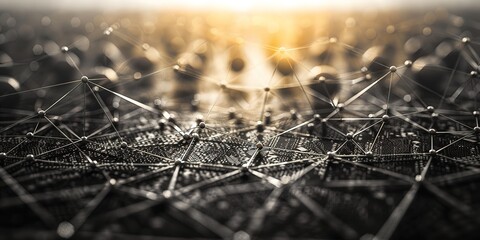 Poster - spider web with dew