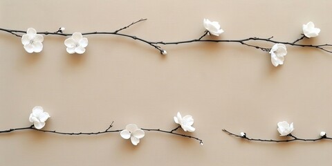 Wall Mural - frame of paper with flowers