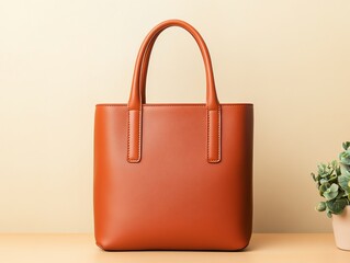 Premium leather tote with luxurious materials, focus on superior craftsmanship and elegant design