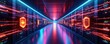 © IYearDesign - Hyperscale data center with cloud security layers, digital shields protecting server racks, secure data flows, high-tech environment, dark and sophisticated colors