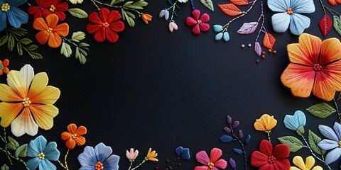 Wall Mural - frame with flowers