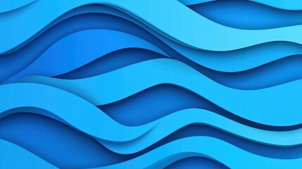 Canvas Print - Dive into a serene wave of blue hues with this abstract background, perfect for modern design projects and visuals.