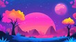 © CrazyJuke - Dive into a vibrant alien planet, a stunning backdrop for epic battles in a mobile game set in a fantastic realm.