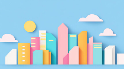 Wall Mural - Experience a vibrant city life with a modern, flat vector illustration that captures the charm of urban chaos.