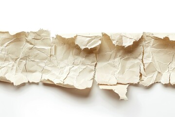 Poster - A torn piece of paper lies on a clean white surface, with edges curled up