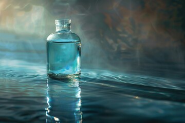 Aufkleber - A single water bottle sitting on a table, ready to quench thirst