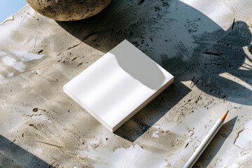 Poster - A simple desk scene with a pen and a piece of paper ready for writing