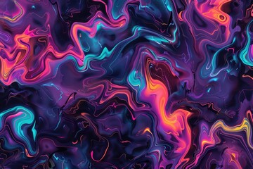 Poster - A vibrant and abstract art piece featuring swirling colors on a dark background, perfect for use in illustrations, designs, or as a decorative element