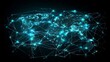 © abangaboy - Global Network Connection Abstract World Map with Blue Lines and Glowing Dots