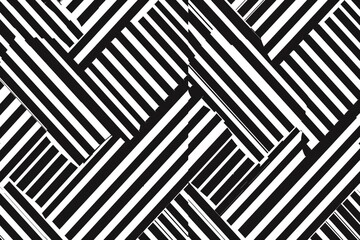 Poster - Geometric design with a diagonal theme in black and white colors